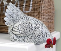 Harriet White Hen - Shelf Sitting Chicken