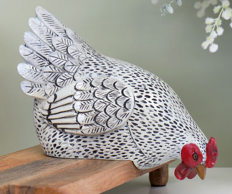 Harriet White Hen - Shelf Sitting Chicken