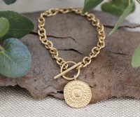 Arlo Gold Sun Disc Bracelet