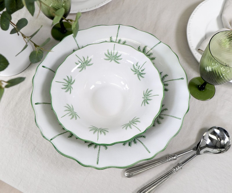 St Lucia Green Palms Serving Bowl - Small