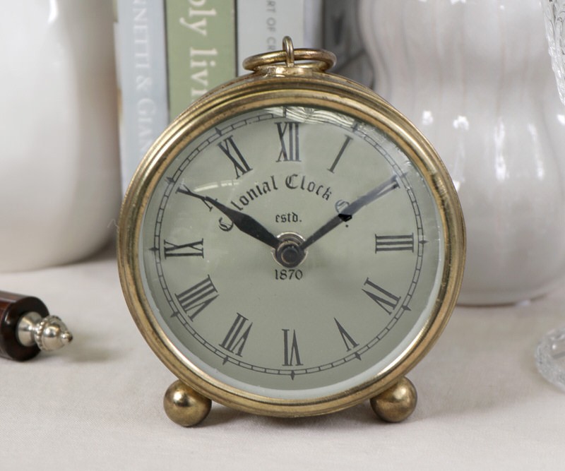 Chesterton Antique Gold Desk Clock - Beautiful home decor at French Knot