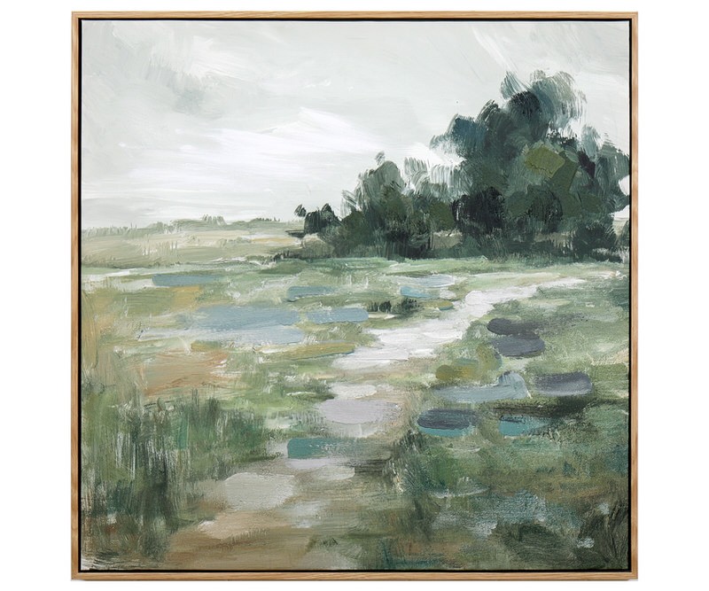 Hambledon Green Landscape Framed Canvas Painting