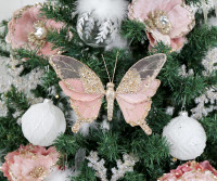 Mariana Pink & Gold Butterfly Decoration