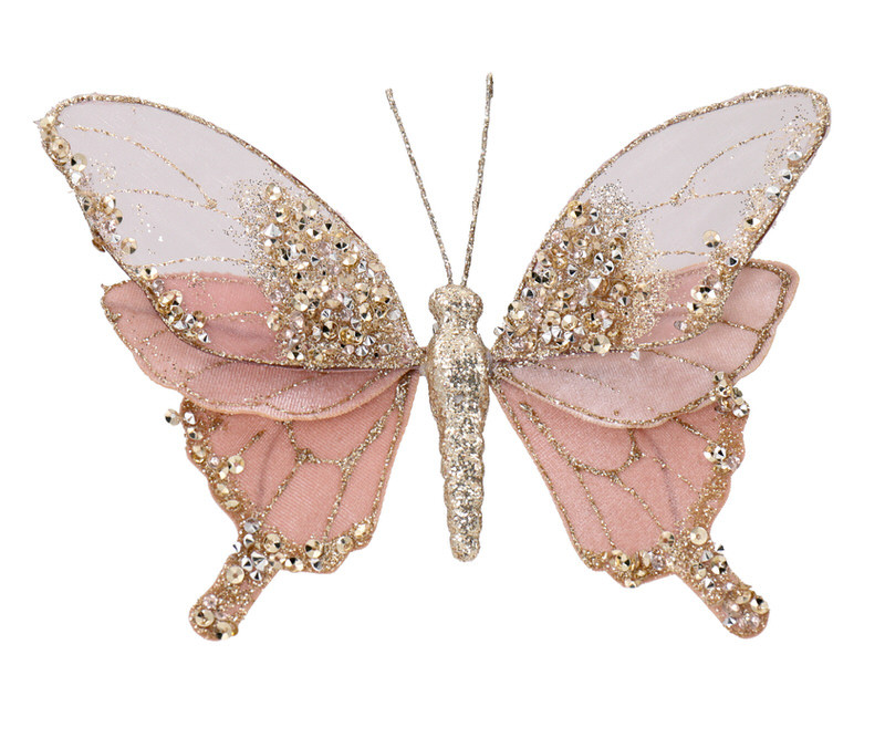 Mariana Pink & Gold Butterfly Decoration