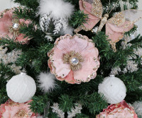 Larissa Rose Pink Velvet Flower Tree Decoration