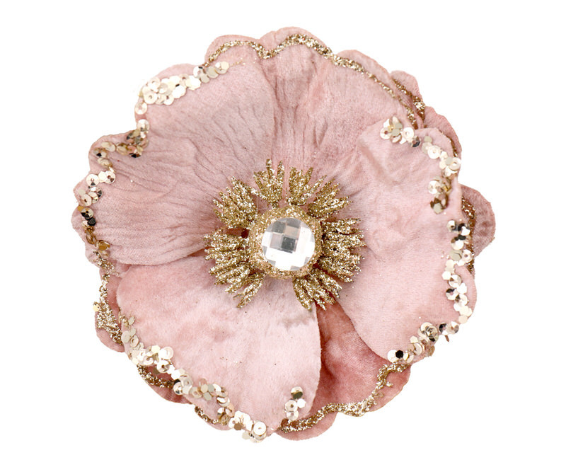 Larissa Rose Pink Velvet Flower Tree Decoration