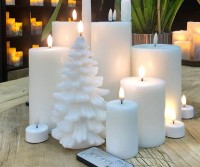 Christmas Tree Flameless Candle - Nordic White - Remote Enabled