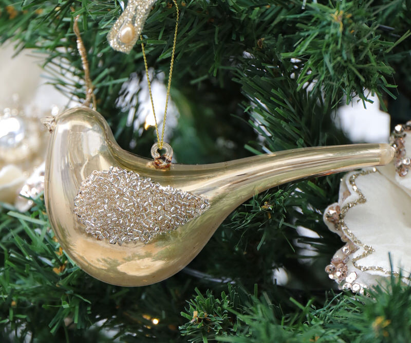 Set 2 Midas Gold Bird Tree Decorations