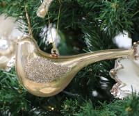 Set 2 Midas Gold Bird Tree Decorations