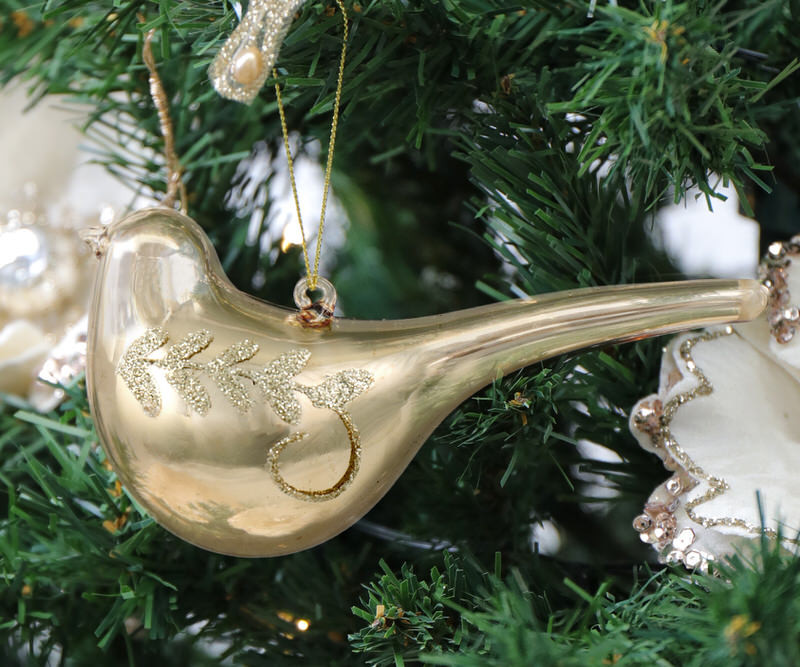 Set 2 Midas Gold Bird Tree Decorations