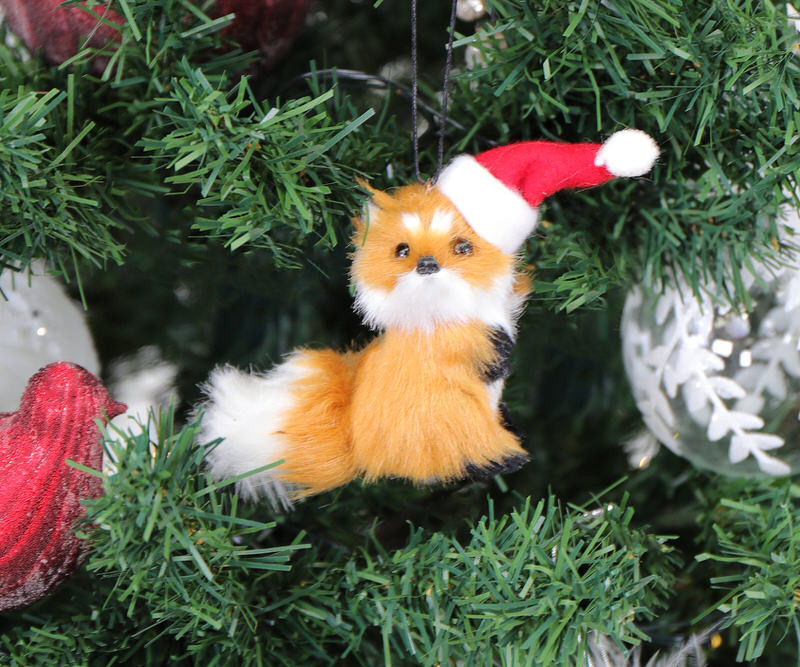 Fox with Santa Hat Decoration