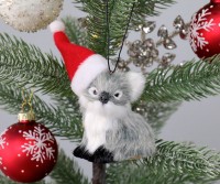 Blinky Koala with Santa Hat Decoration