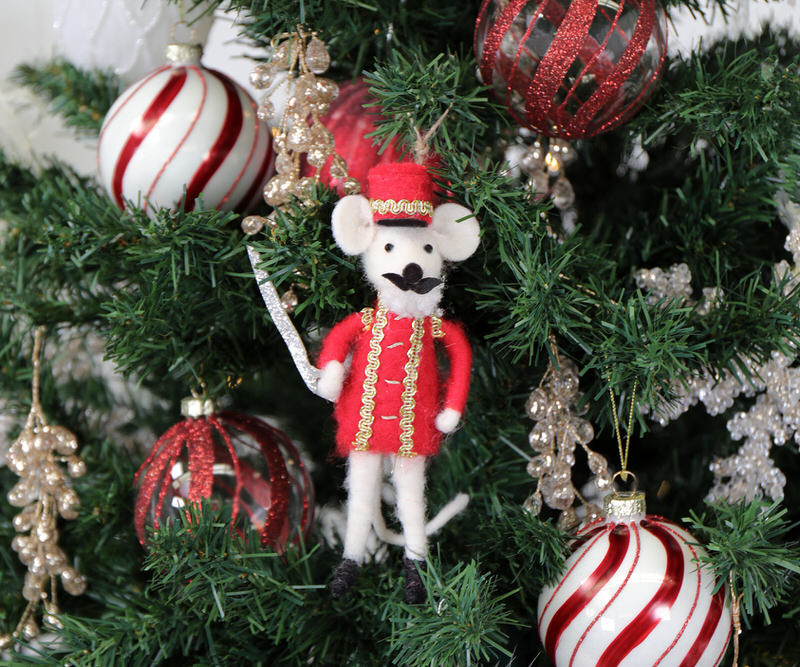 Soldier Felt Mouse Tree Decoration