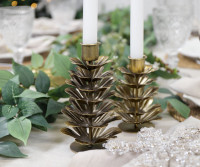 Large Gold Pine Cone Candle Holder