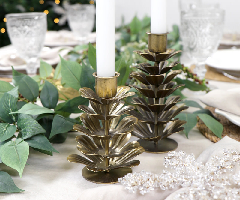 Small Gold Pine Cone Candle Holder