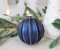 Royale Blue & Gold Glass Bauble