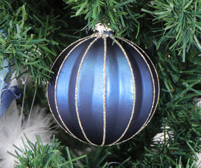 Royale Blue & Gold Glass Bauble