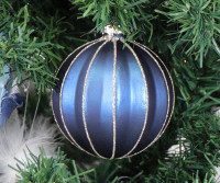 Royale Blue & Gold Glass Bauble