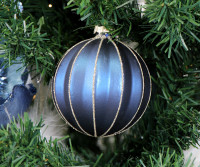 Royale Blue & Gold Glass Bauble