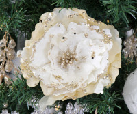 Peony Ivory Velvet Flower Tree Decoration