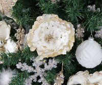 Peony Ivory Velvet Flower Tree Decoration