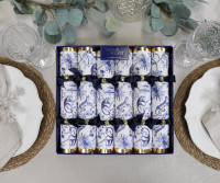 Set 6 Luxury Blue & White Christmas Crackers