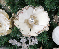 Larissa Ivory Velvet Flower Tree Decoration