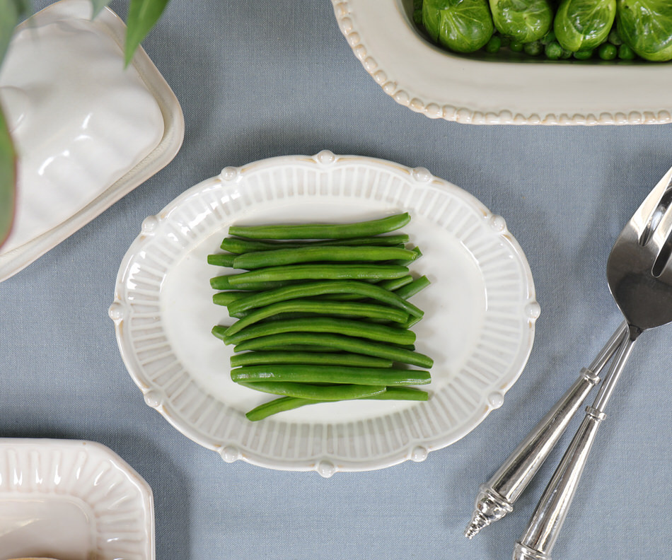 Oval Bistrot Beaded Serving Dish