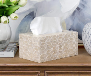 Large Belle Tissue Box Cover - Mother of Pearl