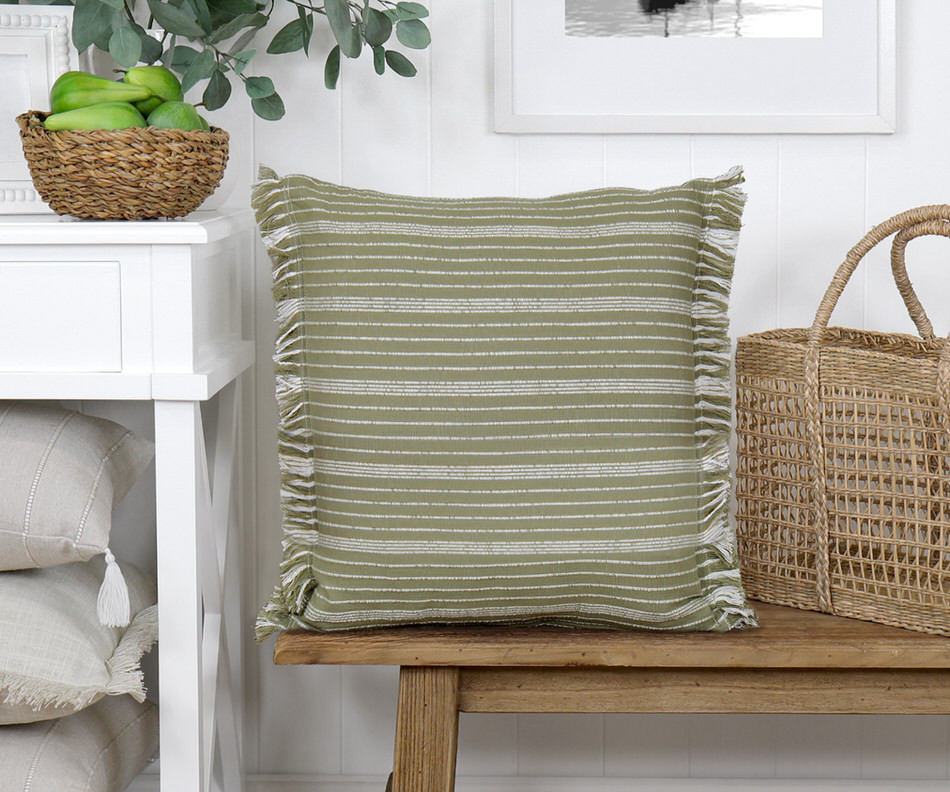 Dawson Green Stripe Cushion