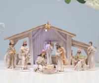 Silent Night Nativity Set and Stable Scene - Ivory