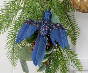 Midnight Blue Hummingbird Tree Decoration