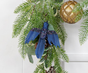 Midnight Blue Hummingbird Tree Decoration