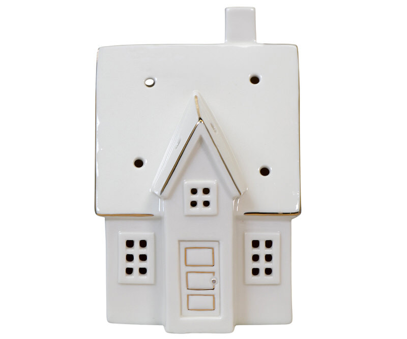 Large Woodford White Ceramic House with Lights