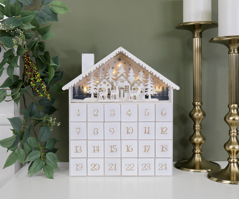 Winter Wonderland Advent Calendar with Lights