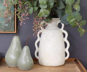 Adriana Wave Handle Cream Vase