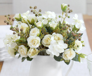 Set 3 Camille Ivory White Rose Bouquets