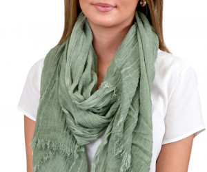 Catalina Green & Silver Muslin Scarf