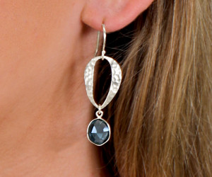 Gemma London Blue Silver Drop Earrings