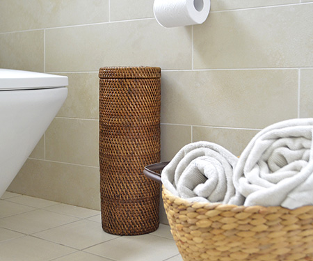 Rattan Toilet Roll Holder Brown