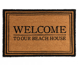 Black Welcome To Our Beach House Doormat