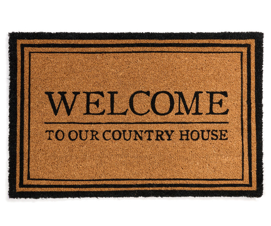 Black Welcome To Our Country House Doormat