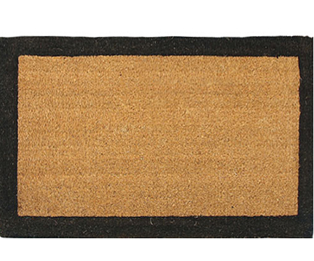 Black Border Large Half Round Doormat 100 Coir