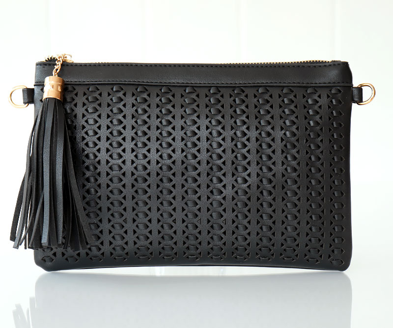 Coco Black Clutch Bag with Shoulder Strap