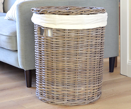 large round laundry basket