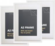 Set 3 A2 White Picture Frames