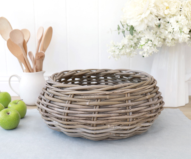 Amalfi Cane Basket Bowl Or Planter Large Produce Bowl Home