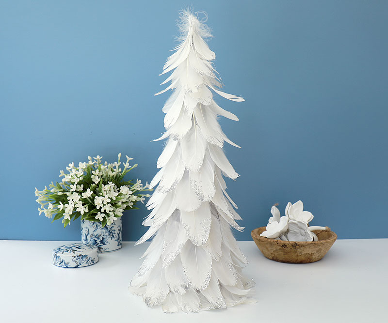 White Feather Christmas Tree - Christmas decorations Online - Beautiful ...