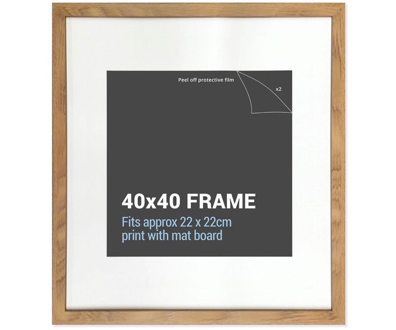 40x40cm Square American Oak Picture Frame with Mat Board - Home accessories  and homewares - Home decor online from French Knot