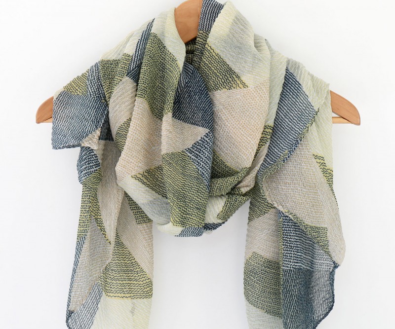 Allegra Moss Green & Navy Scarf